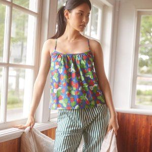 NWT Print Fresh x Anthropologie Strawberry Love Cami & Capri Pajama Set Size XL